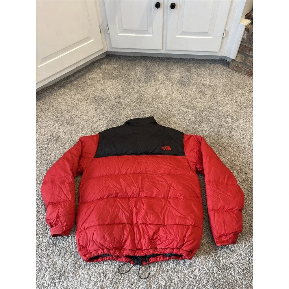 Men's The North Face Red Black Puffer Jacket 700 Fill Down Nupste Coat Large L